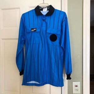 Blue Striped Long Sleeve referee Shirt size M